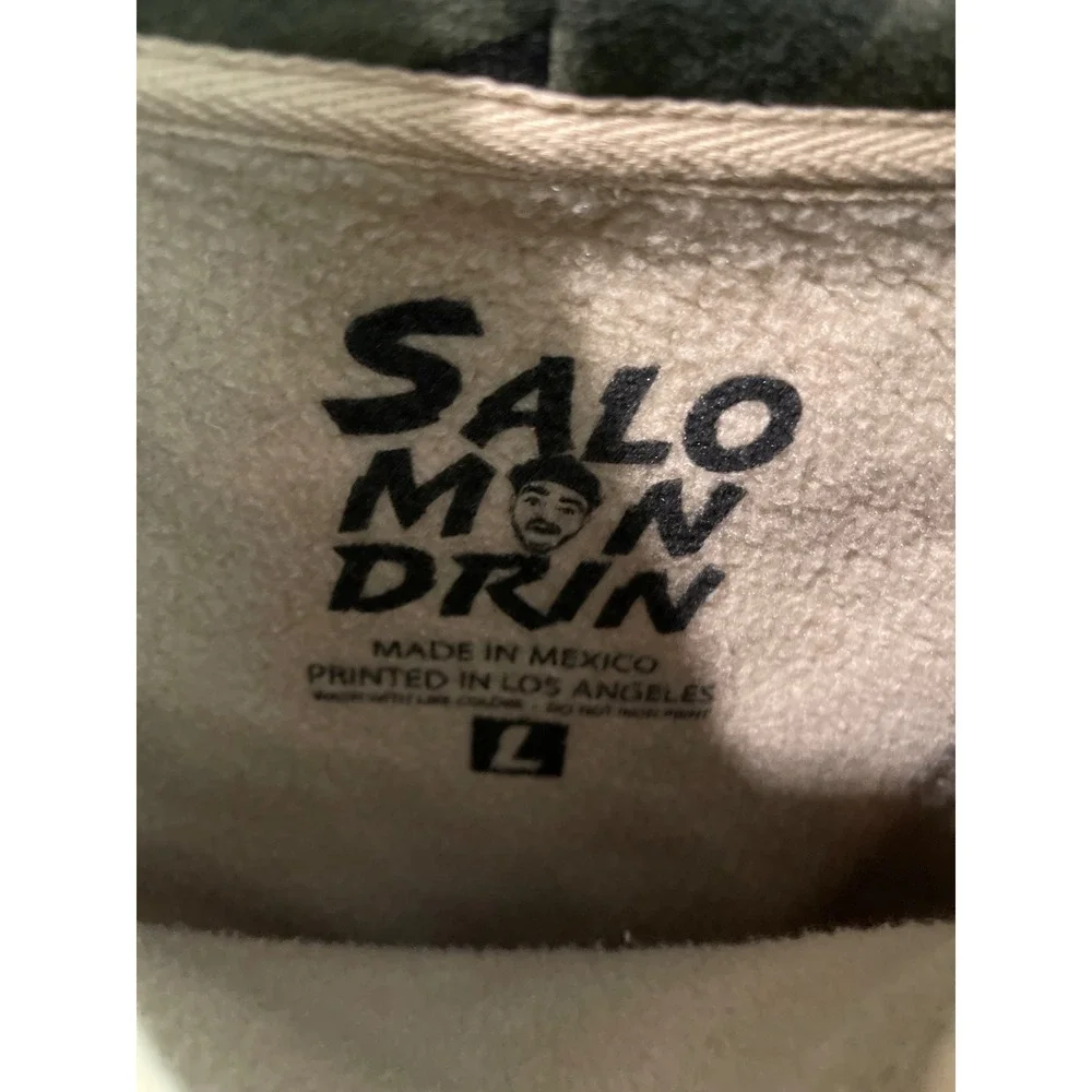 Salomondrin Hoodie Mens Large Green Camo Pullover Heart Logo Sweatshirt
